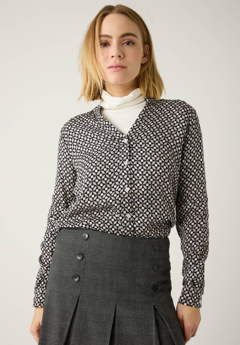 MORE & MORE - Viskosebluse mit grafischem Miniprint - Gr. - 36 von MORE & MORE