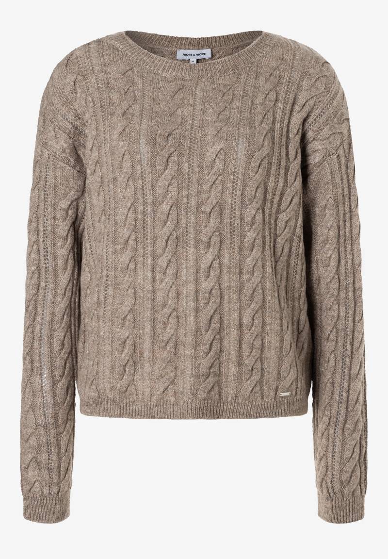 MORE & MORE - Zopfpullover braun - Gr. - 44 von MORE & MORE