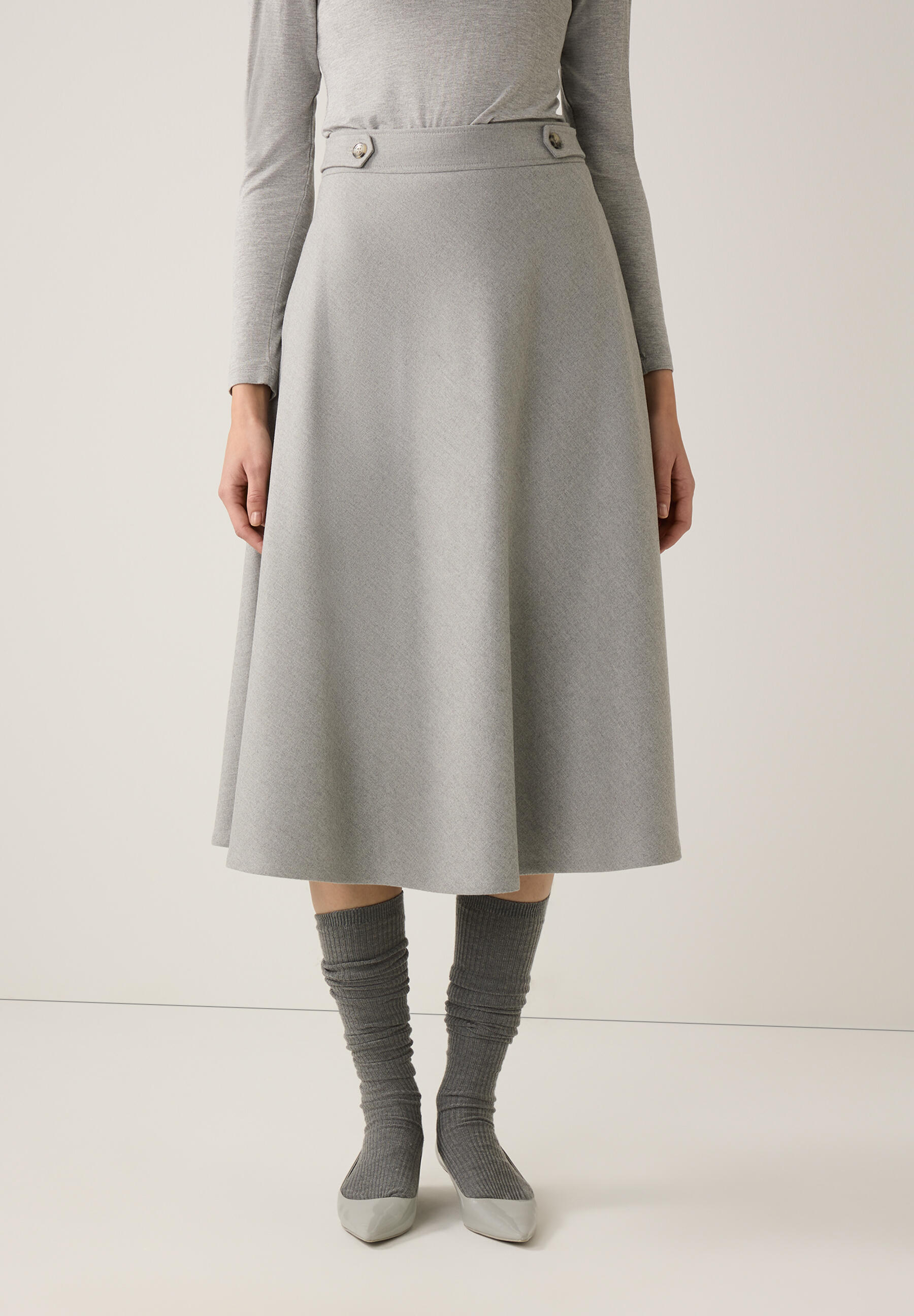 MORE & MORE - weiter Rock grau - Gr. - 42 von MORE & MORE