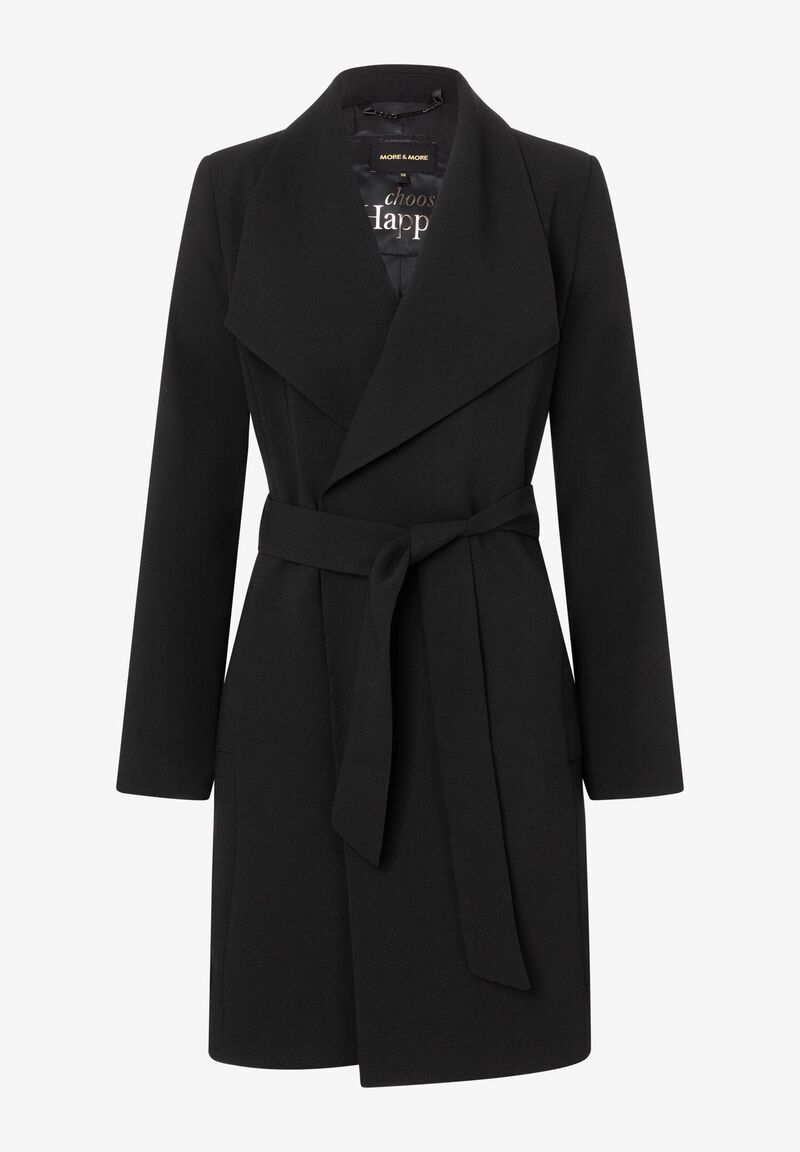 Mantel mit Spatenkragen, schwarz, Frühjahrs-Kollektion von MORE & MORE