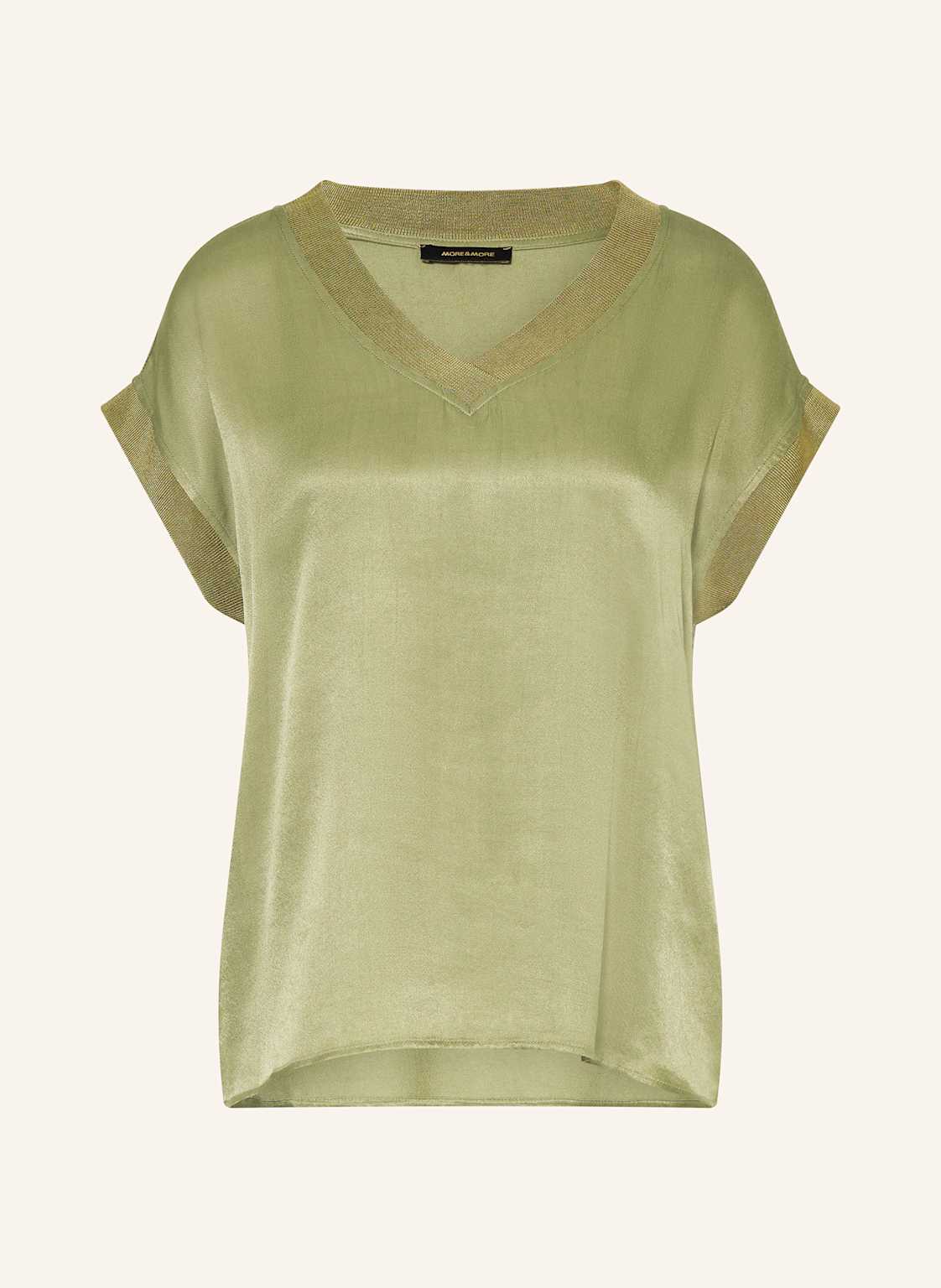 More & More Blusenshirt Aus Satin gruen von MORE & MORE