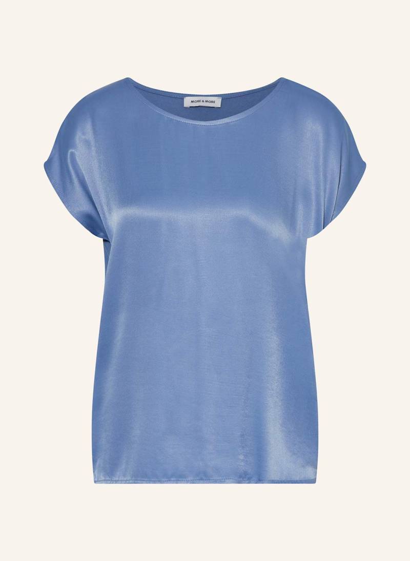 More & More Blusenshirt Im Materialmix blau von MORE & MORE