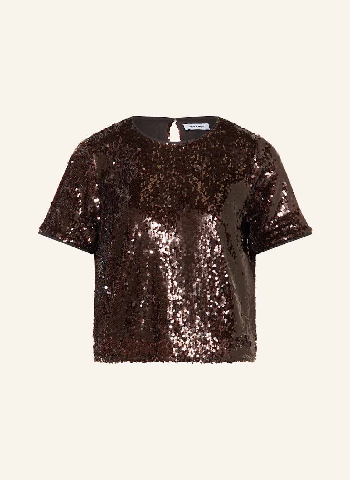 More & More Blusenshirt Mit Pailletten braun von MORE & MORE