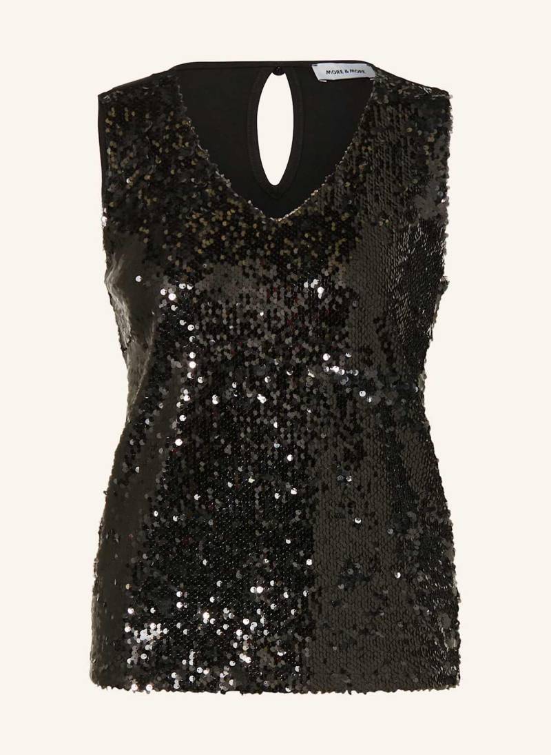 More & More Blusentop Mit Pailletten schwarz von MORE & MORE