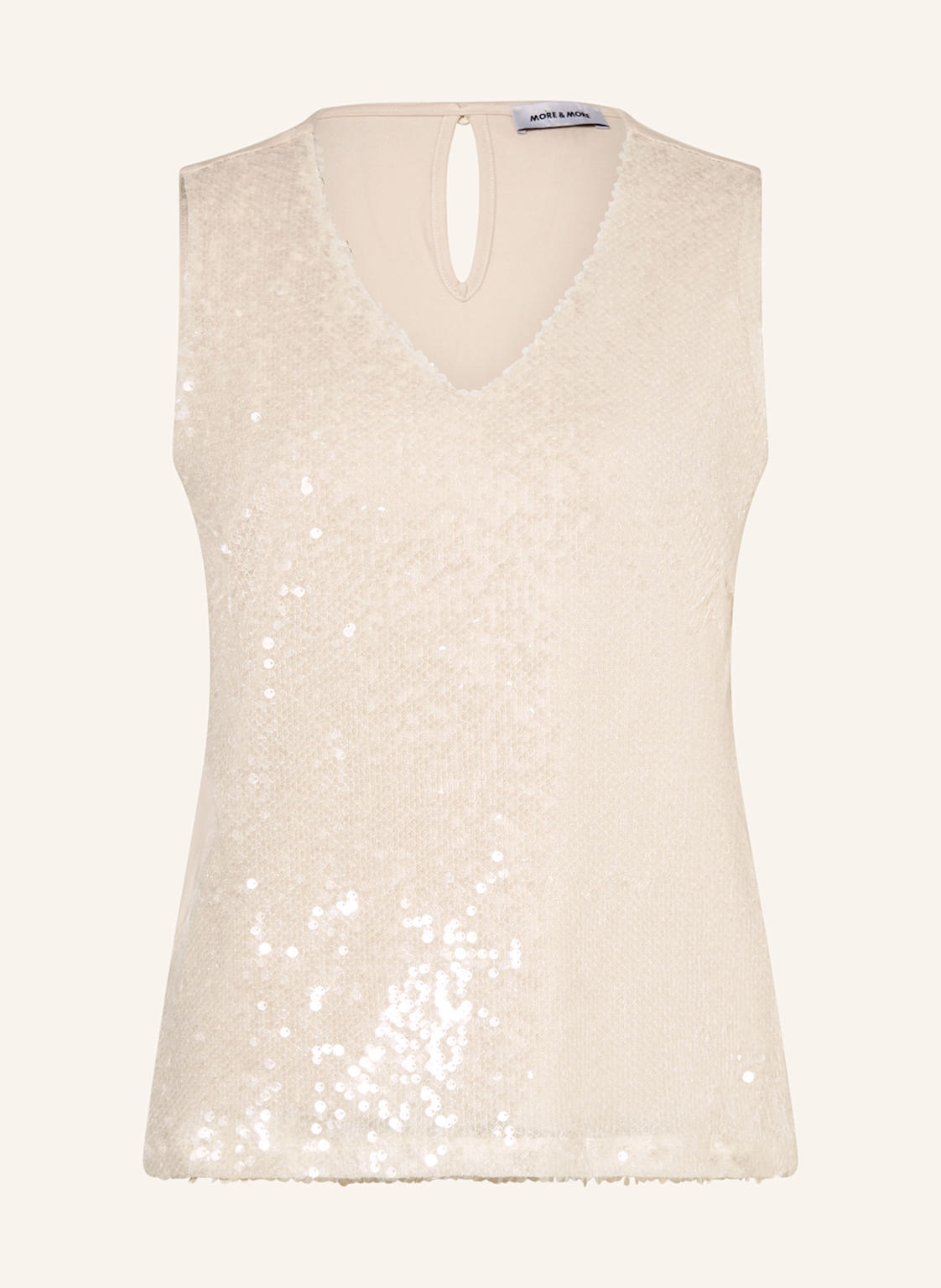 More & More Blusentop Mit Pailletten weiss von MORE & MORE