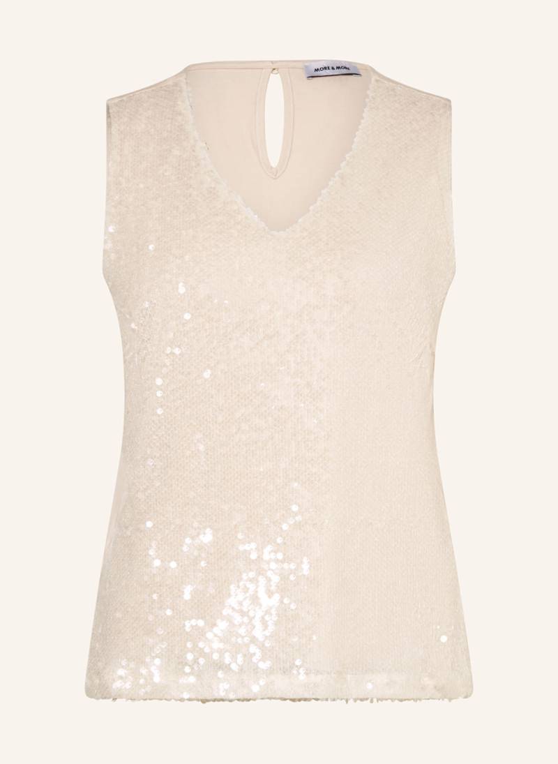More & More Blusentop Mit Pailletten weiss von MORE & MORE