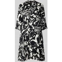 More & More Knielanges Kleid mit Allover-Print in Black, Größe 40 von MORE & MORE