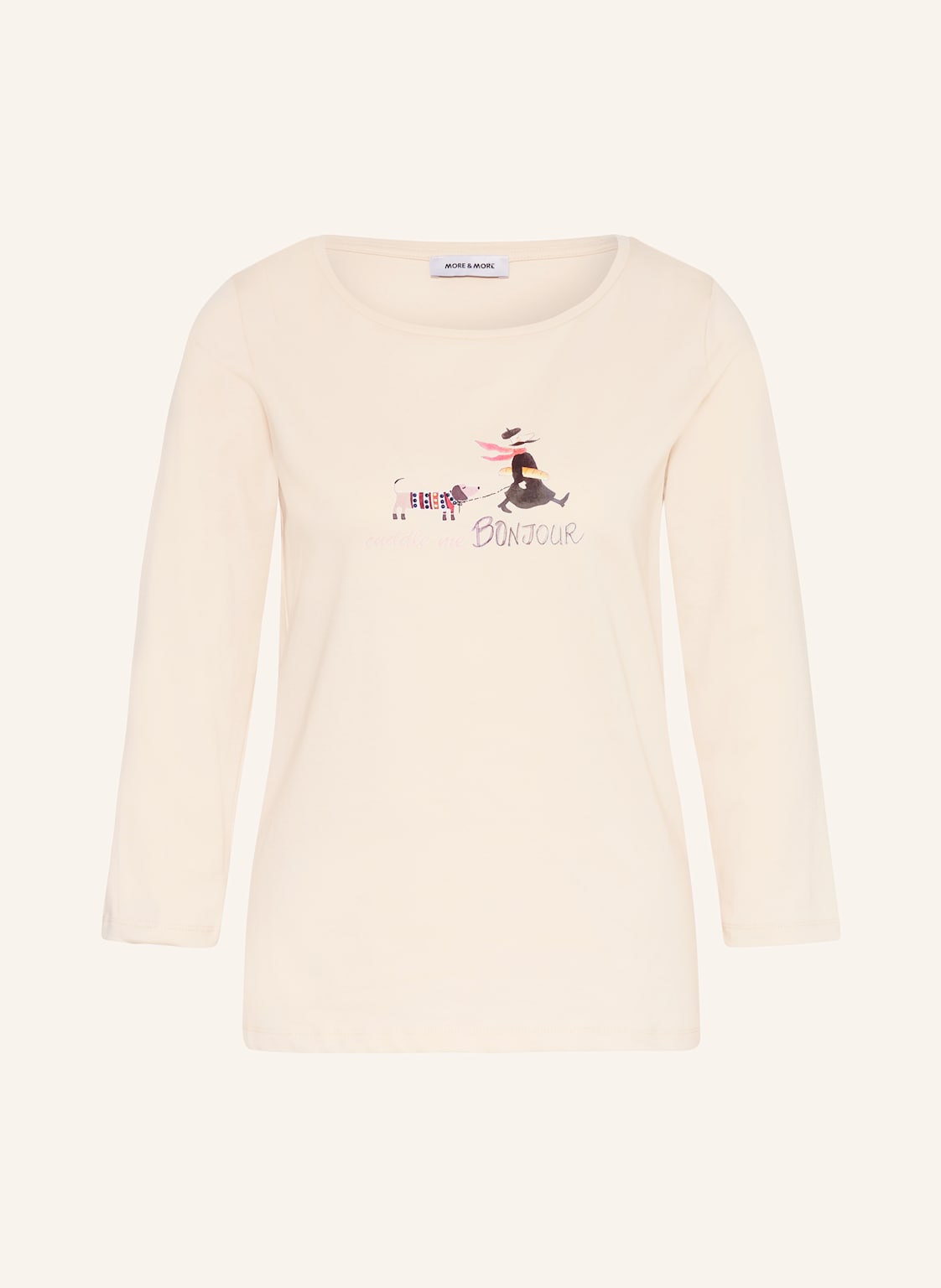 More & More Longsleeve Mit Schmucksteinen beige von MORE & MORE