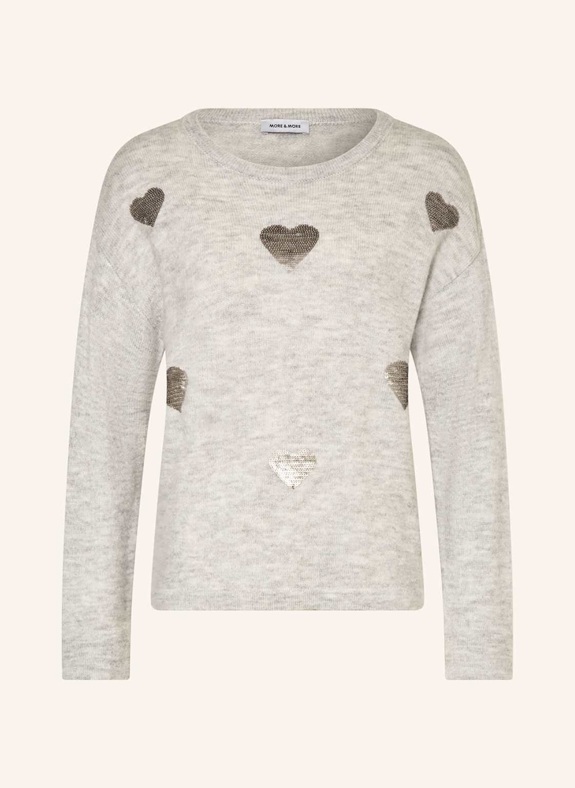 More & More Pullover Mit Pailletten grau von MORE & MORE
