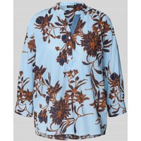 More & More Regular Fit Bluse im Allover-Look mit 3/4-Arm in Bleu, Größe 40 von MORE & MORE
