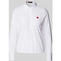 More & More Regular Fit Bluse mit Motiv-Stitching in Offwhite, Größe 36 von MORE & MORE