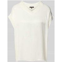 More & More Relaxed Fit Blusenshirt mit V-Ausschnitt in Offwhite, Größe 38 von MORE & MORE