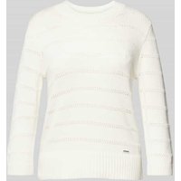 More & More Strickpullover mit Rundhalsausschnitt in Offwhite, Größe 44 von MORE & MORE