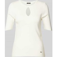 More & More Strickshirt aus Viskose-Mix mit Cut Out in Offwhite, Größe 42 von MORE & MORE