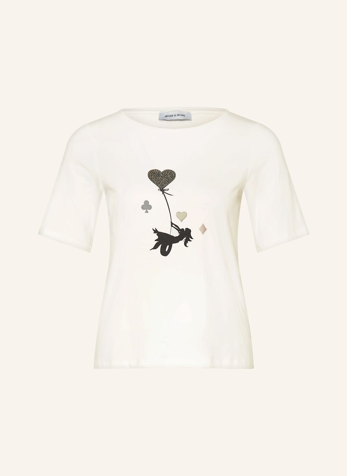More & More T-Shirt Mit Schmucksteinen weiss von MORE & MORE