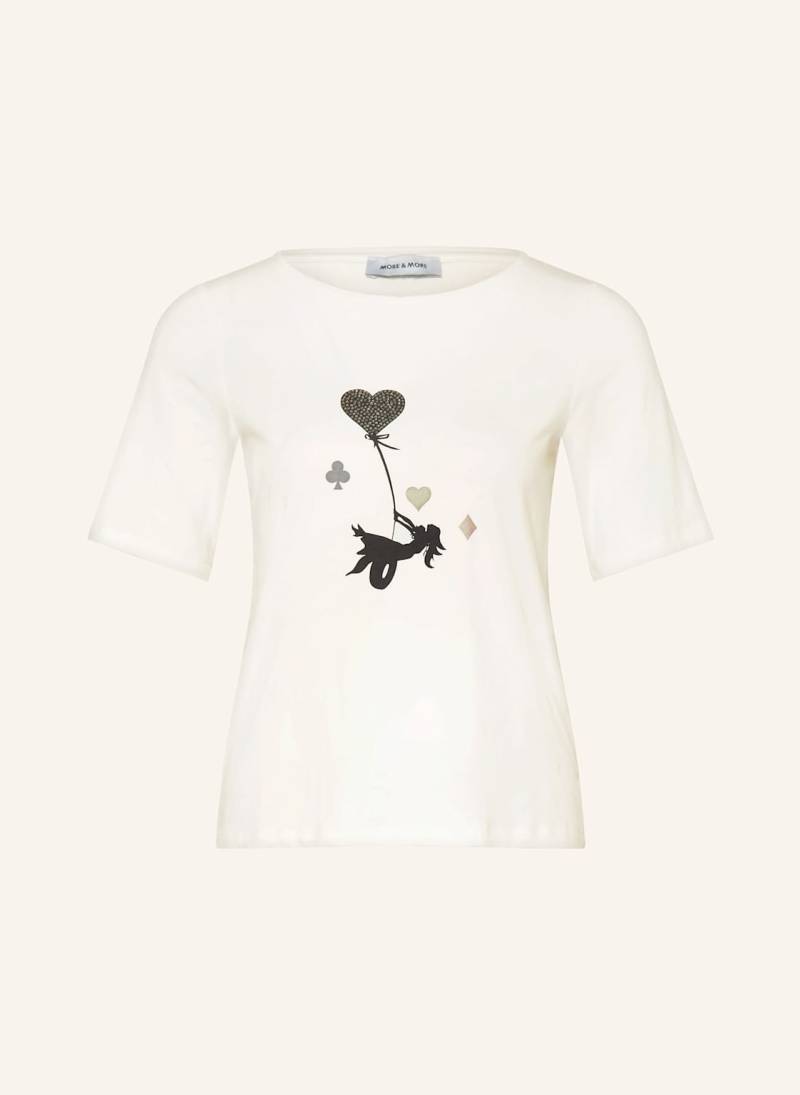 More & More T-Shirt Mit Schmucksteinen weiss von MORE & MORE