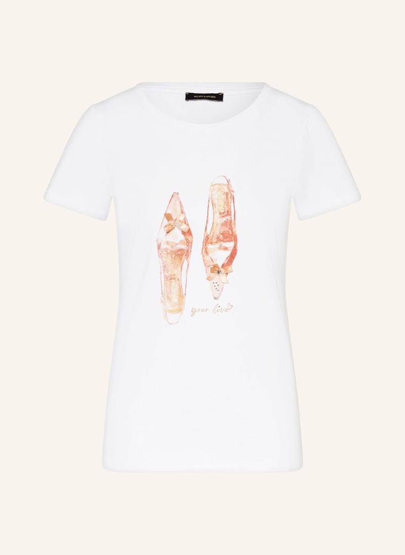 More & More T-Shirt Mit Schmucksteinen weiss von MORE & MORE