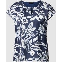 More & More T-Shirt aus Viskose-Elasthan-Mix mit floralem Muster in Marine, Größe 34 von MORE & MORE