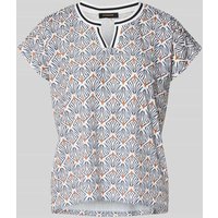 More & More T-Shirt im Allover-Look in Marine, Größe 36 von MORE & MORE