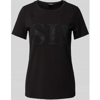 More & More T-Shirt mit Statement-Print in Black, Größe 34 von MORE & MORE