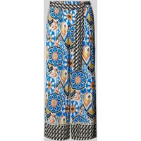 More & More Wide Leg Stoffhose mit Bindegürtel in Royal, Größe 34 von MORE & MORE