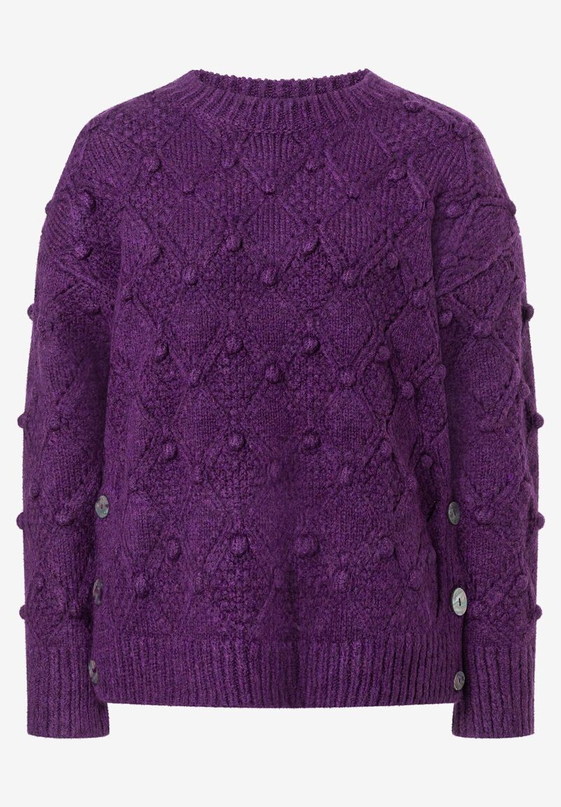 Pullover mit Pompons, lila, Winter-Kollektion von MORE & MORE