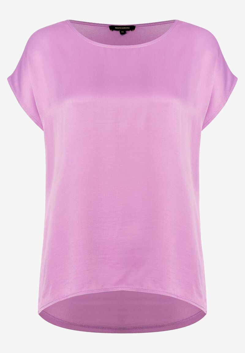 Shirt mit Satinfront, summer lavender, Sommer-Kollektion von MORE & MORE