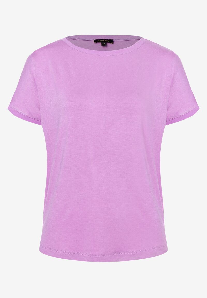 T-Shirt mit Chiffonkante, summer lavender, Sommer-Kollektion von MORE & MORE
