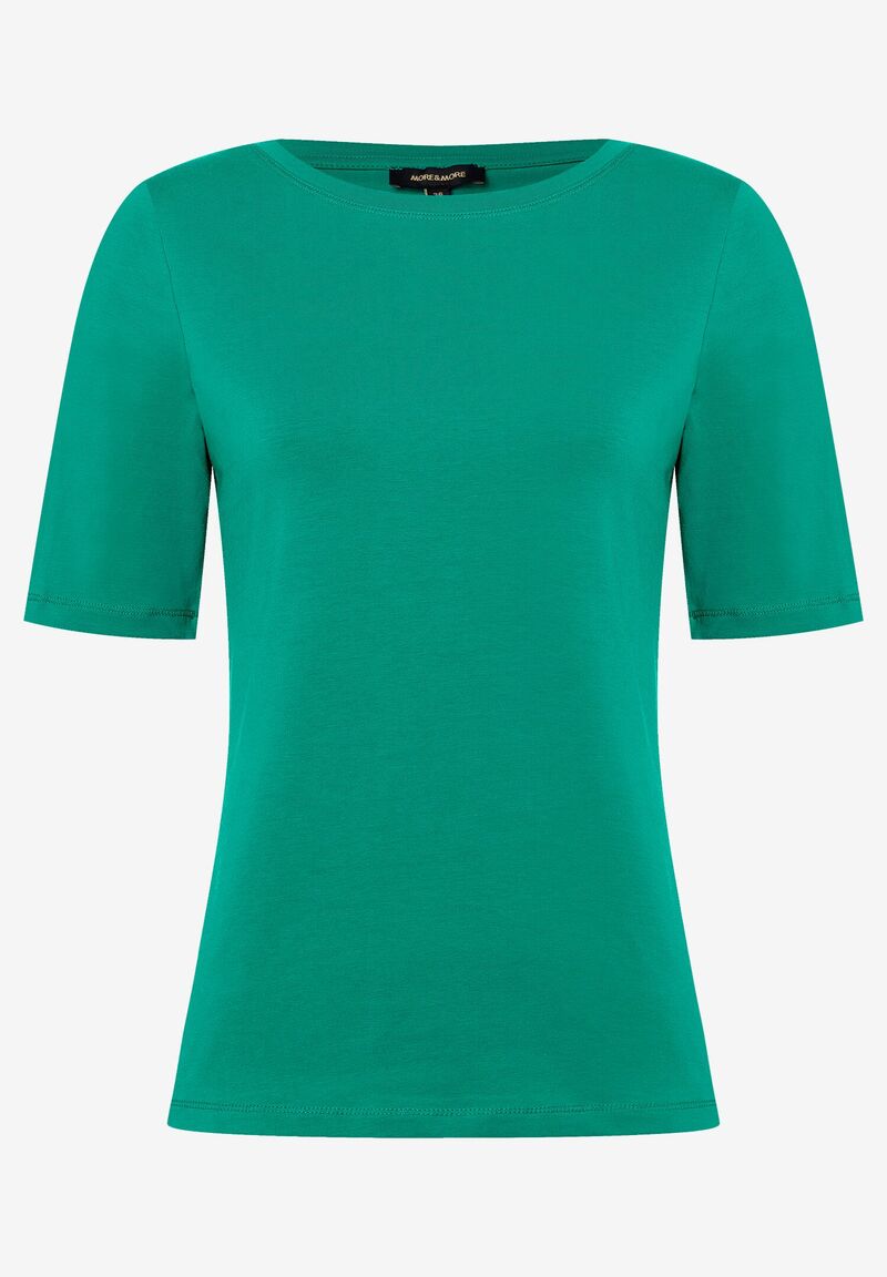 T-Shirt mit U-Boot Ausschnitt, summergarden green, Sommer-Kollektion von MORE & MORE