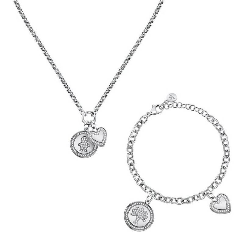 MORELLATO Kette mit Einhänger Exklusives Stahlschmuck-Set Love S0R30 (Halskette + Armband) von MORELLATO