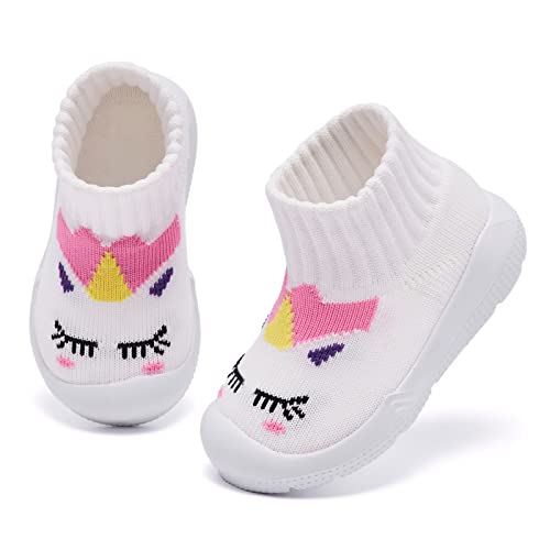 MORENDL Baby Lauflernschuhe Krabbelschuhe Babyschuhe Baby Hausschuhe für Kleinkind Jungen Mädchen Unicorn EU 22 von MORENDL