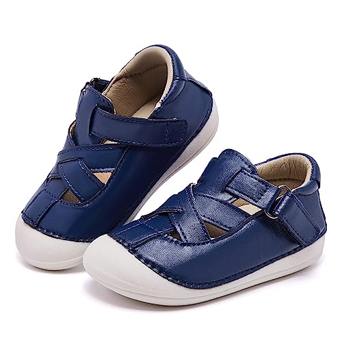 MORENDL Baby Lauflernschuhe Unisex Mary Jane Babyschuhe Krabbelschuhe für Kleinkind Jungen Mädchen Navycross EU 21 von MORENDL