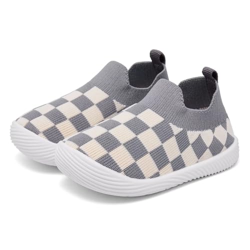 MORENDL Jungen Mädchen Lauflernschuhe Baby Hausschuhe Kakhi/Plaid EU 18 von MORENDL