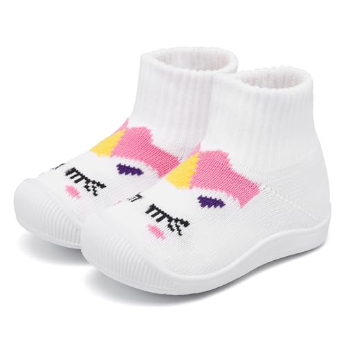 MORENDL Lauflernschuhe Jungen Mädchen rutschfeste Kleinkind Hausschuhe Babyschuhe Unisex Baby Slipper Unicorn EU 19 von MORENDL