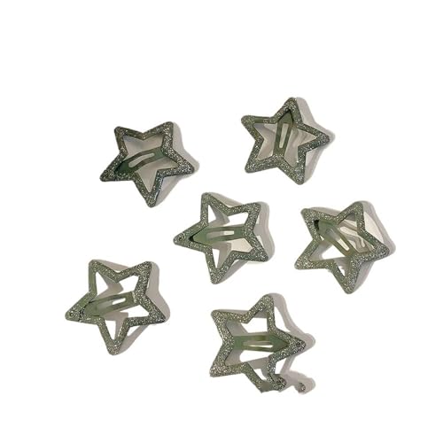3/10/12pcs Bunte Star BB Haarspangen Y2K Damen Grill Niedliche Stern Haarspange Seitliche Haarspangen Haarhalter für Kinder Kopfbedeckungen Haarschmuck (Silber) von MORENTSU