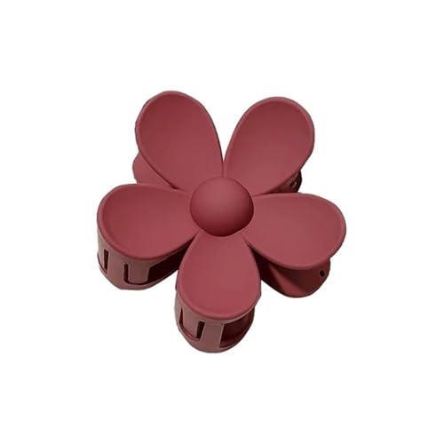 7CM Süße Blume Haar Klaue Clips Mattiert Einfarbig Frauen Mädchen Haar Clip Haarnadel Hai Clip Pferdeschwanz Clips Haar Zubehör (Weinrot) von MORENTSU