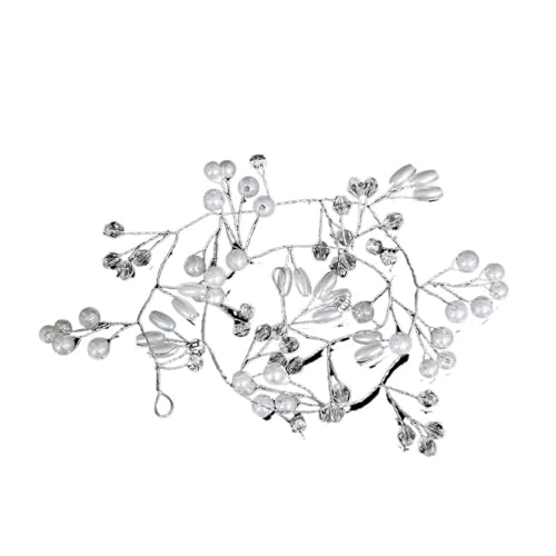 Elegante Perle Kristall Haarnadel Hochzeit Braut U-förmige Metall Haar Kamm Gabeln Für Frauen Frisur Clips Schmuck Zubehör 20 Stücke (Silber 35cm Reben) von MORENTSU