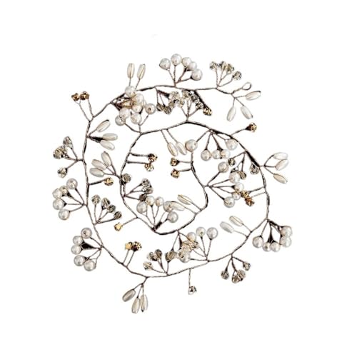 Elegante Perle Kristall Haarspange Hochzeit Hochzeit U-Form Metall Haarkamm Gabeln für Frauen Haarspangen Schmuck Accessoires 20 Stück (Gold 50 cm Reben) von MORENTSU