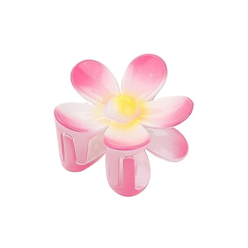 Haarklammer mit süßer Blume, 7 cm, mattiert, einfarbig, für Damen und Mädchen, Haarnadel, Haifisch-Clip, Pferdeschwanz-Clips, Haarschmuck (Rot 02) von MORENTSU