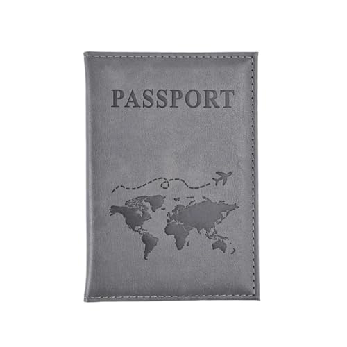 MORENTSU Flugzeug Pass Abdeckung Frauen Männer Reise Reisepass Fall Leder Rosa Nette Pass Brieftasche Brieftasche Mädchen Pass Halter, gray, One size von MORENTSU