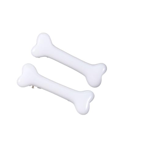 Modische Haarspangen für Damen, Haarschmuck, Hundeknochen-Design, Haarnadel, Charm, schöne Haarnadel, Weiß, 2 Stück von MORENTSU