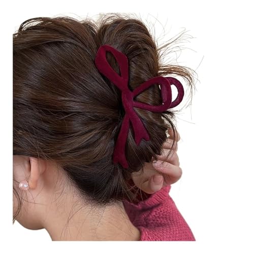 Rote Samt Bogen Barrettes Herbst Winter Frauen Haar Klaue Clip Geschenk Französisch Elegante Haarnadel Koreanische Haar Zubehör Weibliche Headwear (GRAY) von MORENTSU