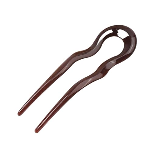 Süßer Acetat-Haarknoten, U-förmig, Fshion-Design, Haarnadel, Fleischbällchen, Haarklammer für Damen und Mädchen (Kaffee) von MORENTSU