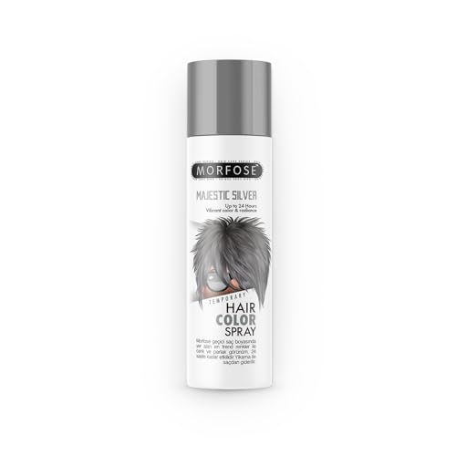 Morfose Majestic Silver Temporary Hair Color Spray 150ml – temporäres Haarfärbespray -Trendige und lebendige Farben mit bis zu 24 Stunden Halt, einfach durch Waschen zu entfernen. von MORFOSE