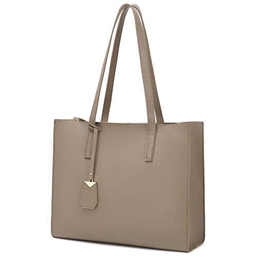 MORGLOVE Handtasche Damen Groß Shopper Tasche Mode Schule Arbeit Freizeit Henkeltasche mit Reißverschluss(A-Khaki) von MORGLOVE