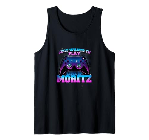 Herren MORITZ - LEVEL UP mit Controller: WILL NUR SPIELEN Tank Top von MORITZ Sohn Enkel Geburtstag Geschenkideen