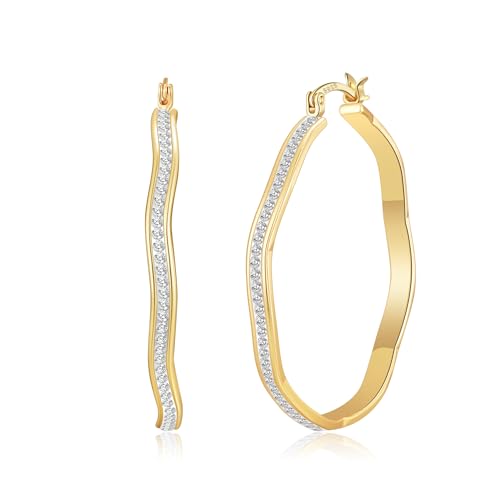 MOROTOLE Creolen Gold Groß für Damen Ohrringe Goldene Creolens Goldene Creolens Creolen Gold Groß für Damen von MOROTOLE