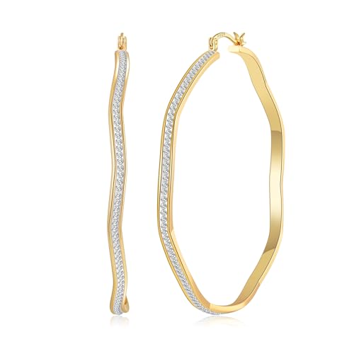 MOROTOLE Creolen Gold Groß für Damen Ohrringe Goldene Creolens Goldene Creolens Creolen Gold Groß für Damen von MOROTOLE