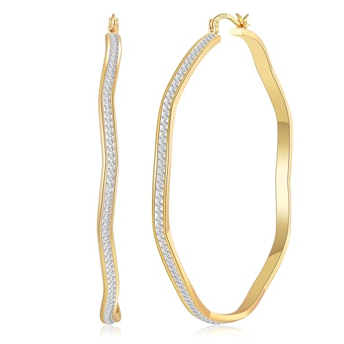 MOROTOLE Creolen Gold Groß für Damen Ohrringe Goldene Creolens Goldene Creolens Creolen Gold Groß für Damen von MOROTOLE