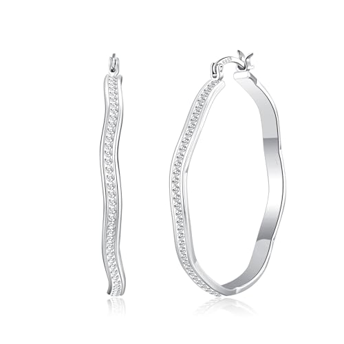 MOROTOLE Creolen Silber 925 Sterling Silberne Creolens Damen Ohrringe Silberne Creolens Creolen Silber 925 Groß für Damen von MOROTOLE